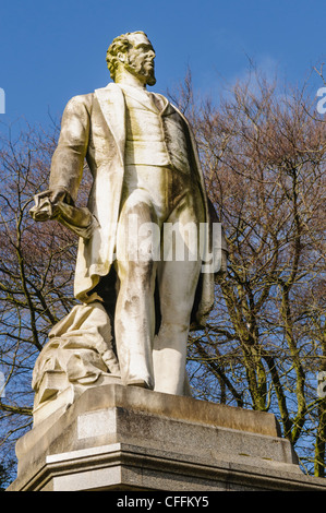 Statue von Edward Geoffrey Stanley (Edward Smith-Stanley), 14. Earl of Derby, in Avenham und Miller Park, Preston Stockfoto