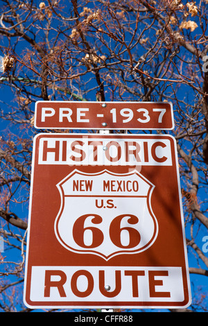 Route 66 Straßenschild, Santa Fe Stockfoto