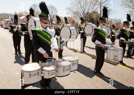 High School marching band Drummer Abschnitt Stockfoto