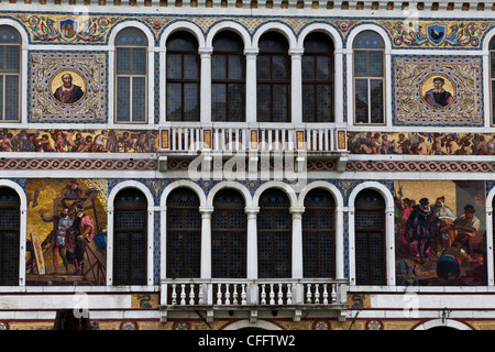 Bunte venezianischen Haus außen entlang des Canal Grande, Venedig, Italien Stockfoto