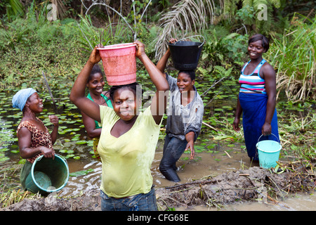 Traditionelles Fischen in der Nähe von Dukoue, Ivory Coast, Elfenbeinküste, Westafrika Stockfoto