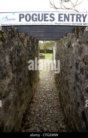 Pogues Eintrag historische Cottage County Antrim-Nordirland Vereinigtes Königreich Stockfoto