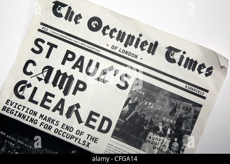 "Der besetzten Zeiten" Zeitung der Protestbewegung besetzen London Stockfoto