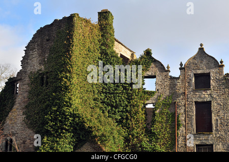 Das Schloss in Hay on Wye an der Grenze zwischen England und Wales, UK. Stockfoto