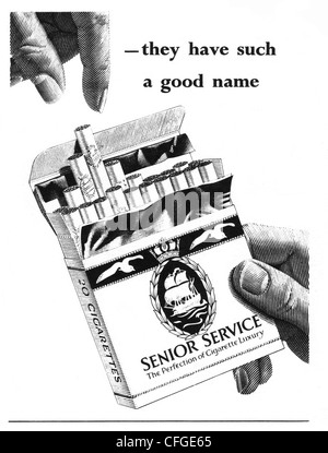 Senior Service Zigaretten Anzeige von 1952 Stockfoto