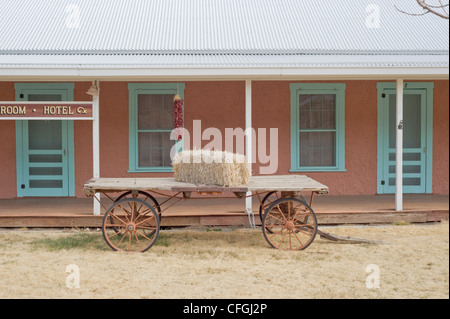 Historisches Wortley Hotel, einst im Besitz von Sheriff Pat Garrett, getöteten Billy the Kid - Lincoln, New Mexico Stockfoto