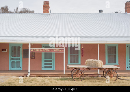 Historisches Wortley Hotel, einst im Besitz von Sheriff Pat Garrett, getöteten Billy the Kid - Lincoln, New Mexico Stockfoto