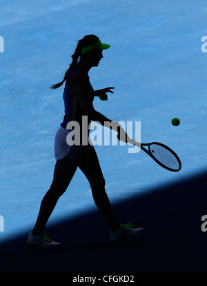 Victoria Azarenka (BLR) bei den Australian Open 2012, ITF Grand-Slam-Tennis-Turnier, Melbourne Park, Australien. Stockfoto