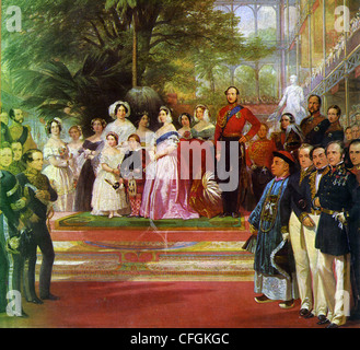 Königin VICTORIA und Familie bei Eröffnung der Weltausstellung, Hyde Park, London, 1. Mai 1851 Stockfoto