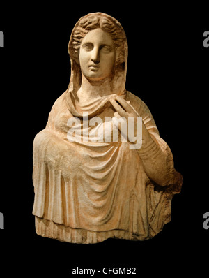 drapierte Grabbeigaben Frauenbüste der späten klassischen Periode 349 v. Chr. Cyrene griechischen Stadt Libyen Stockfoto