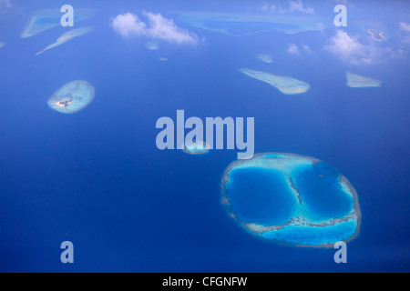 Luftaufnahme einer maledivischen Insel, Malediven Stockfoto