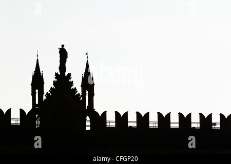 Templeton Carpet Factory Silhouette Detail, Glasgow Green, Glasgow, Schottland UK Stockfoto