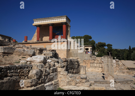 Bull-Fresko, North Eingang Bastion, minoischen Palast von Knossos auf Kreta, Kykladen, Griechenland Stockfoto