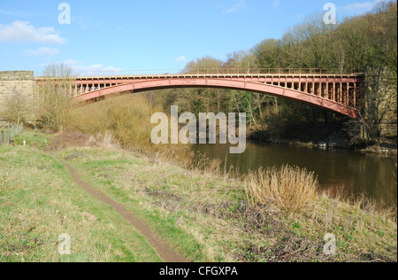 Victoria-Brücke über den Fluss Severn, Severn Valley Railway, obere Arley, Worcestershire, UK Stockfoto