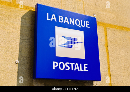 La Banque Postale Postschild, Paris, Frankreich Stockfoto
