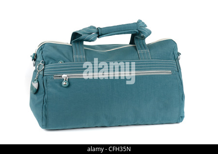 Reisetasche auf weißem Hintergrund Stockfoto
