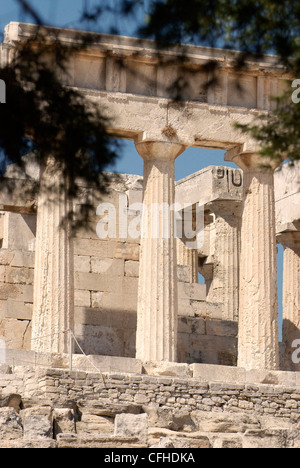 Griechenland Athen.  Die Saronischen Golf Aegina Insel der Tempel des Aphaiatempels Stockfoto