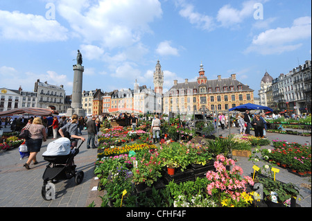 Lille (59): 'Grand' Place' Quadrat (oder "legen Sie du Général de Gaulle") Stockfoto