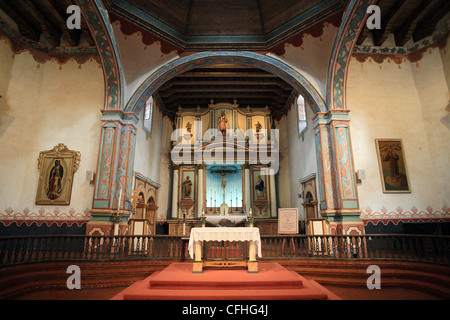 Mission Basilica San Diego De Alcala, Altar, in San Diego, CA Stockfoto