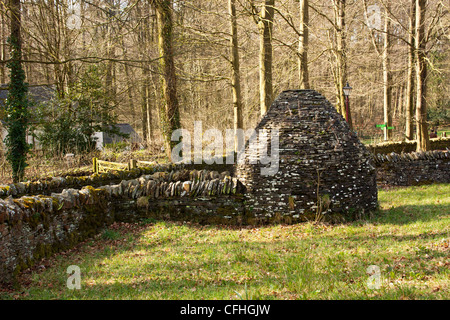 Stein gebauten Pig Sty auf Walisisch Bergbauernhof Stockfoto