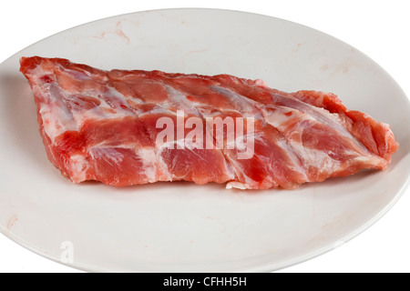 Spareribs auf einem weißen Teller Stockfoto