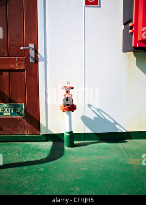 Hydranten auf einer Fähre Stockfoto