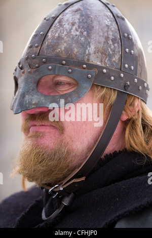 Isländer "Gunnar" (HERR) an JORVIK Viking Festival, das ist ein etabliertes Skandinavier Heritage Festival in New York, feiert Viking Erbe, Yorkshire. Stockfoto