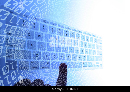 Konzeptbild für Daten Inetrnet und binäre Hintergrund Stockfoto