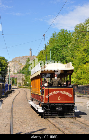 Crich Tramway Village, Heimat des National Straßenbahnmuseum Crich, Derbyshire, England, UK Stockfoto