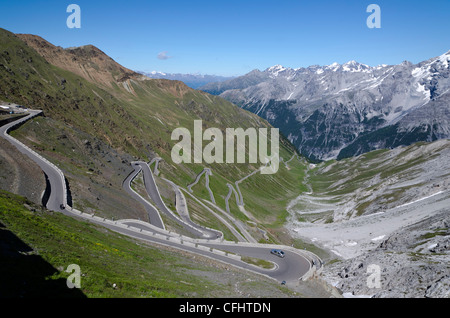 Italien, Trentino-Südtirol, Vinschgau Tal, Nationalpark Stilfser Joch, Zufahrt zum Stilfser Joch Stockfoto