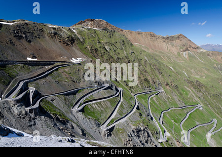 Italien, Trentino-Südtirol, Vinschgau Tal, Nationalpark Stilfser Joch, Zufahrt zum Stilfser Joch Stockfoto