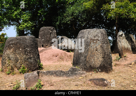 Plain of Jars Standort 2 Annamese Cordillera Xieng Khuang Provinz Nordlaos Stockfoto