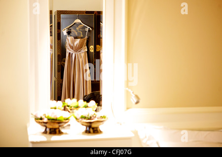 Nahaufnahme der Hochzeitsdetails am Hochzeitstag Stockfoto