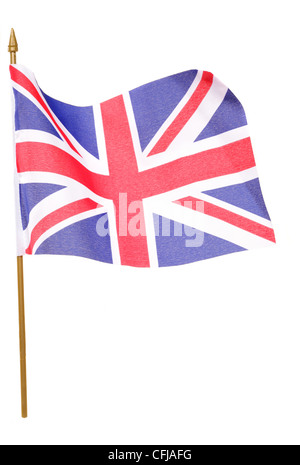 Union Jack-Flagge-Studio-Ausschnitt Stockfoto