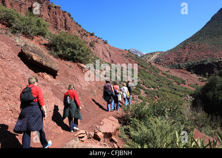 Ein Wanderurlaub in der Vallée d'ourika im Atlas-Gebirge in Marokko, Nordafrika Stockfoto