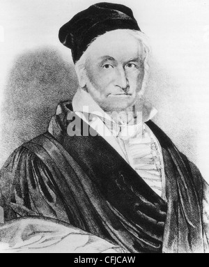 JOHANN CARL FRIEDRICH GAUß (1777-1855) deutscher Mathematiker und Wissenschaftler Stockfoto