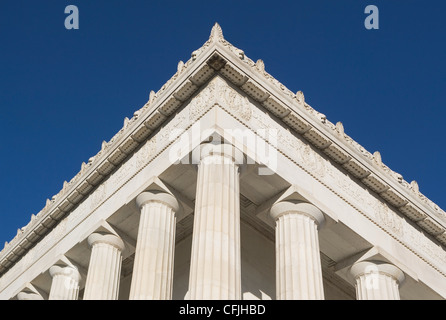 Detail der Ecke von dem Lincoln Memorial, Washington DC, USA Stockfoto