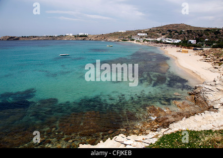 Paradise Beach, Mykonos, Kykladen, griechische Inseln, Griechenland, Europa Stockfoto