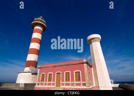 Faro de Toston in der Nähe von El Costillo, Fuerteventura, Kanarische Inseln, Spanien, Europa Stockfoto