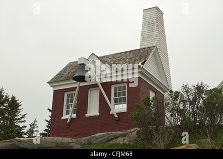 Bellhouse Pemaquid Point Light Station in Bristol, Maine Stockfoto