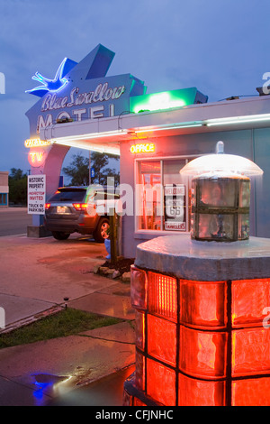 Blaue Schwalbe Motel in Tucumcari, New Mexico, Vereinigte Staaten von Amerika, Nordamerika Stockfoto