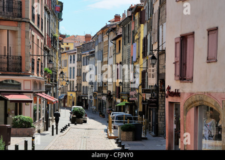 Wichtigsten shopping street, Le Puy En Velay, Haute-Loire, Massif Central, Frankreich Stockfoto