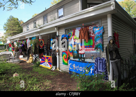 Shop Verkauf Hippie und Woodstock Festival Erinnerungsstücke, New York State, Vereinigten Staaten von Amerika, Nordamerika Stockfoto