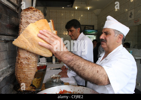 Döner Kebab, Basar, Istanbul, Türkei, Europa Stockfoto