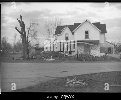 Zerstörte Gebäude in Marysville, Indiana nach März 2012 Tornado, die fast die Stadt von der Landkarte gewischt. Stockfoto