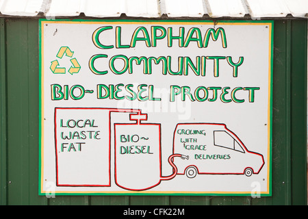 Ein Gemeinschaftsprojekt Biodiesel in Clapham, North Yorkshire, UK. Stockfoto