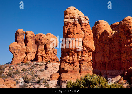 Garten Eden Rock-Formationen, Arches-Nationalpark, Moab, Utah, USA Stockfoto