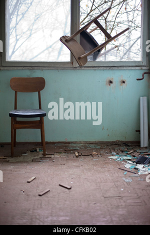 maroden sowjetischen Appartementhaus, Ungarn. Stockfoto