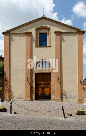 Montalcino. Toskana. Italien. Ansicht der Kirche Corpus Domini gebaut im Jahre 1510 auf den Fundamenten des 13. Jahrhunderts Hospital of Stockfoto