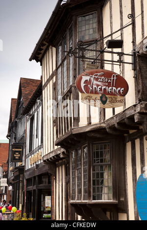 Warwickshire, Stratford on Avon, Sheep Street, Falstaff Tudor Erlebniswelt Besucherattraktion Stockfoto